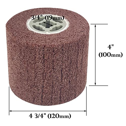 Sutekus Flap Wheels Wire Drawing Polishing Burnishing Wheel Drum Non-Woven Buffing Abrasive Flap Wheel for Stainless Steel Mirror Surface Polishing, 120Grit