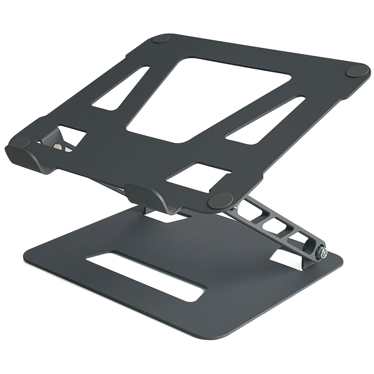 Sutekus Adjustable Laptop Stand Aluminum Notebook Stand Ergonomic Laptop Riser Fits All MacBook Laptops iPads, Foldable and Stable Multi-Angle Stand with Heat-Vent, Grey