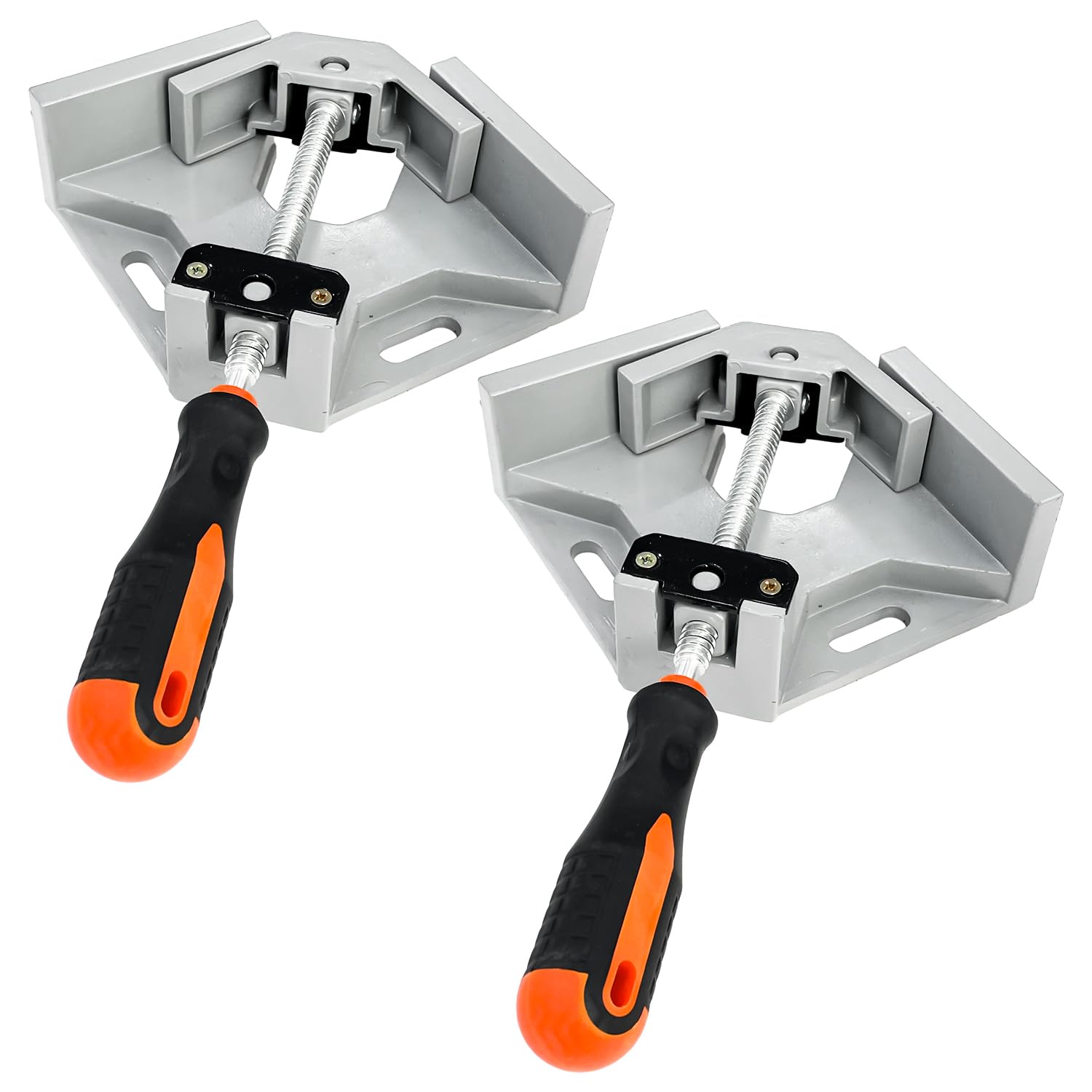 Sutekus Right Angle Clamp 90° Aluminum Alloy Corner Clamps Woodworking Tools Photo Frame Vise Holder with Adjustable Swing Jaw, 2Pack