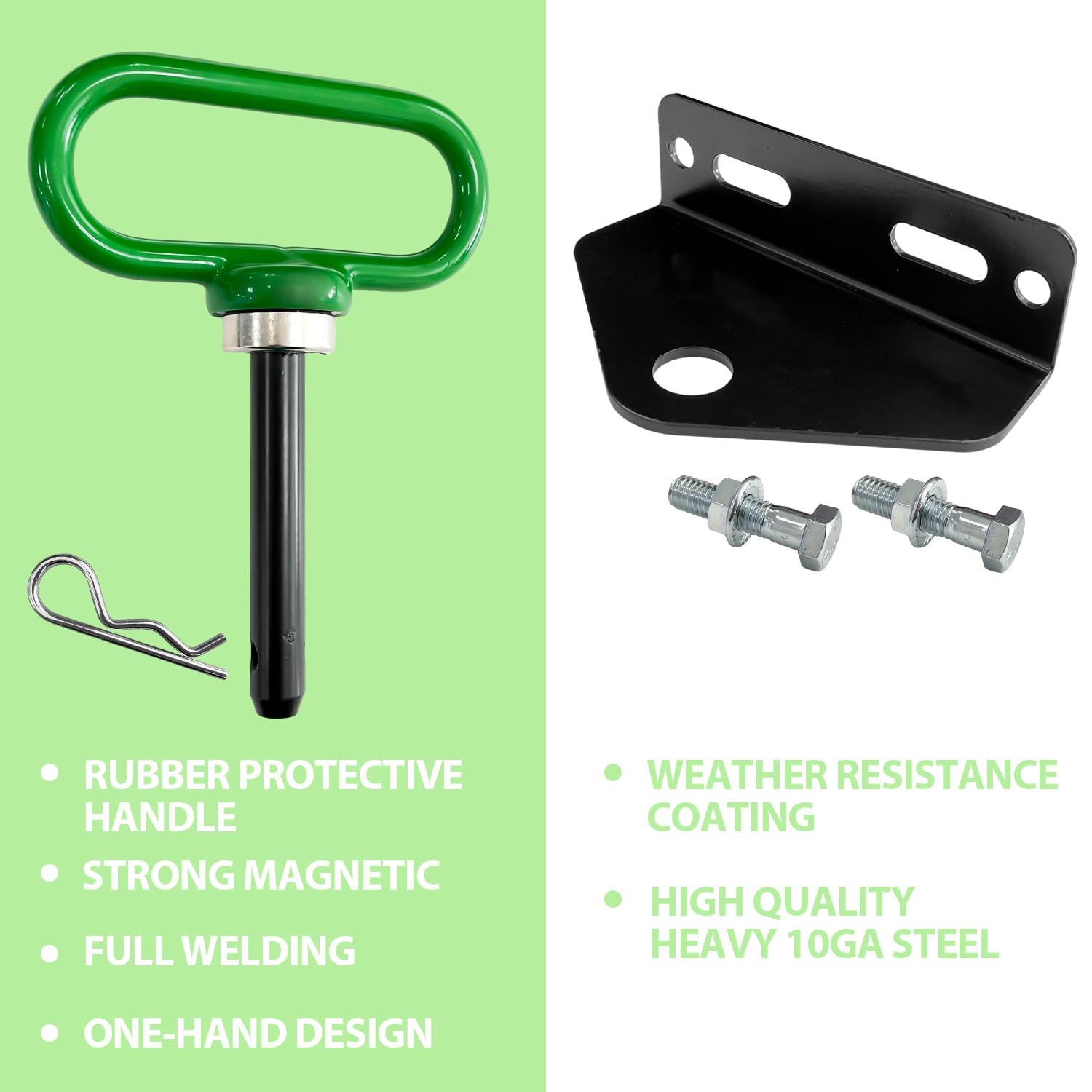 Sutekus Zero Turn Mower Trailer Hitch and Magnetic Hitch Pin Heavy Duty Towing Hitch Kit 3/4'' Pin Hole with Bolts and R-Clip