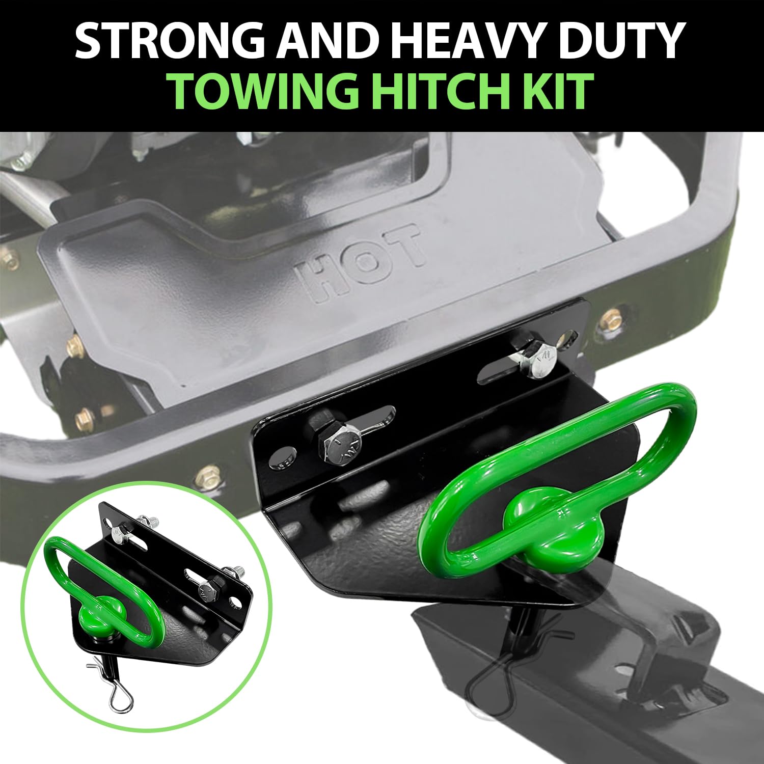 Sutekus Zero Turn Mower Trailer Hitch and Magnetic Hitch Pin Heavy Duty Towing Hitch Kit 3/4'' Pin Hole with Bolts and R-Clip