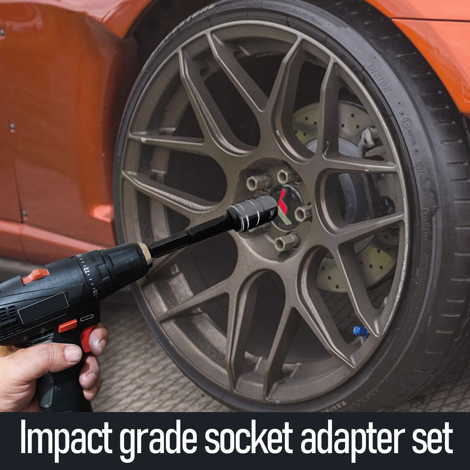 Sutekus 6Pcs Socket Adapter Extension Set with 2.6 & 6 Inch Length, 1/4-Inch Hex Shank Impact Grade Power Drill Sockets Adapters 1/4