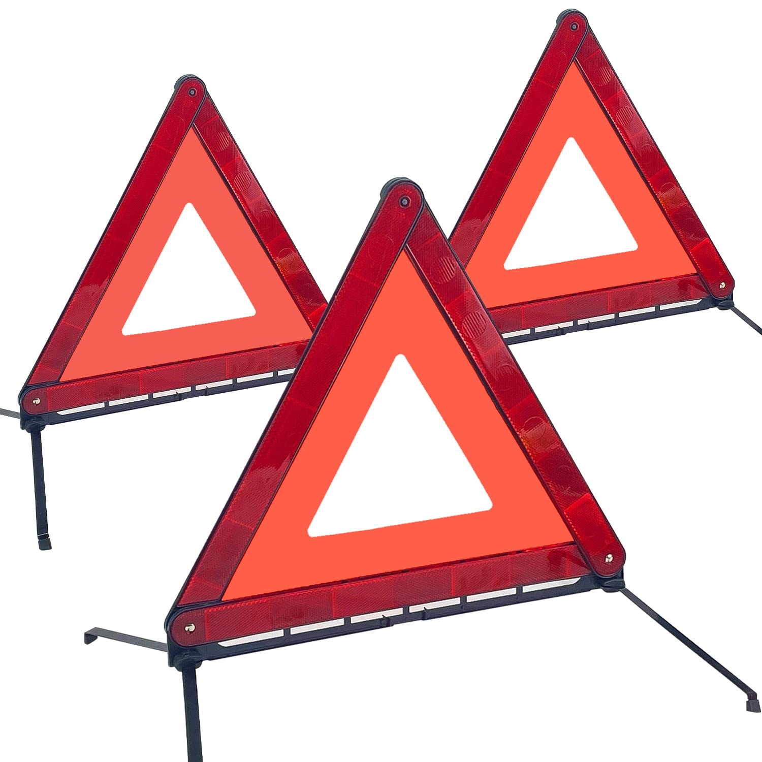 Sutekus Foldable Warning Triangle 3 Pack Emergency Warning Triangle Reflector Roadside Safety Triangle with Storage Case