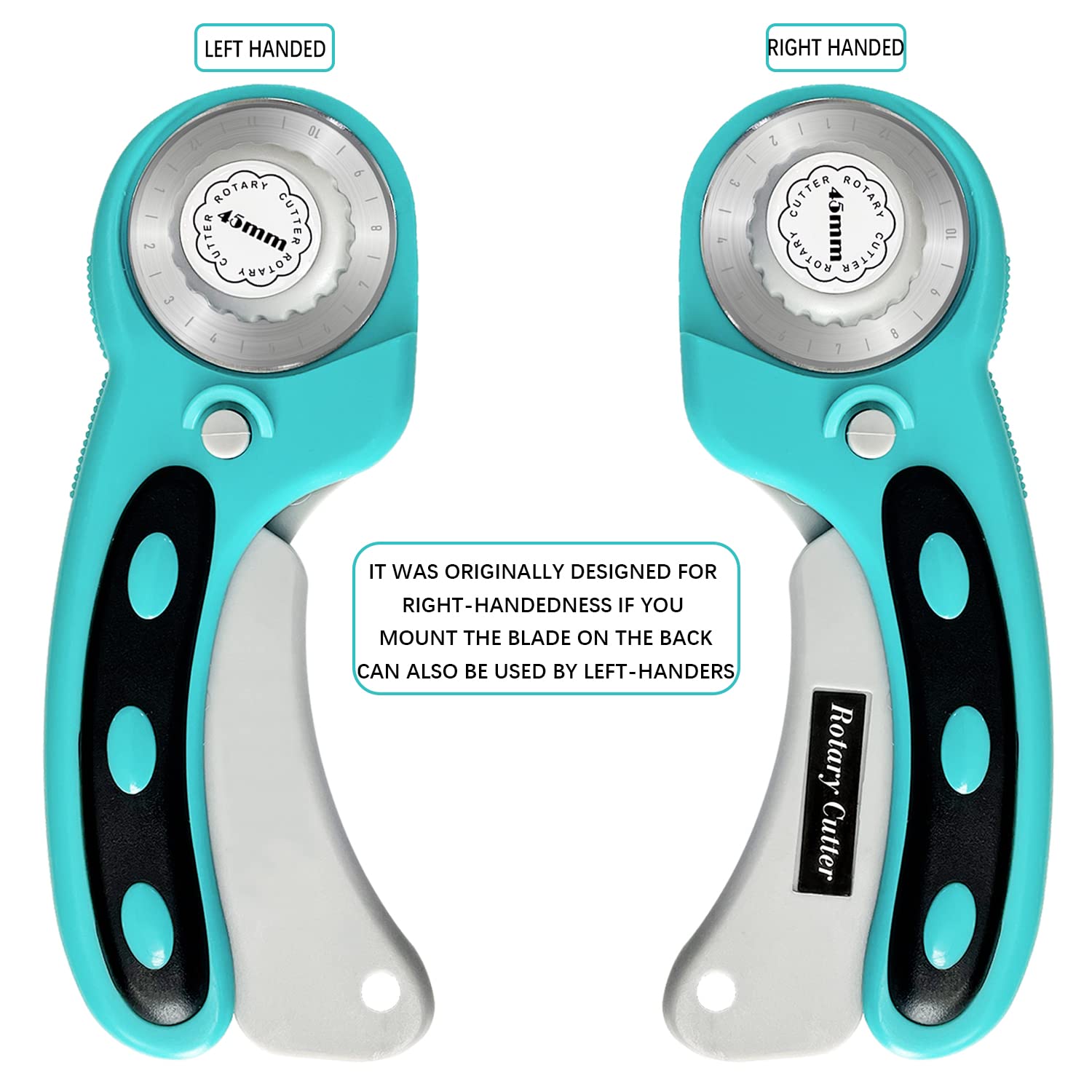 Sutekus Rotary Cutter Set with 5 Blades 45mm Rotary Cutter Tool With Fabric Cutter Wheel for Sewing Fabric Paper Leather Cutting