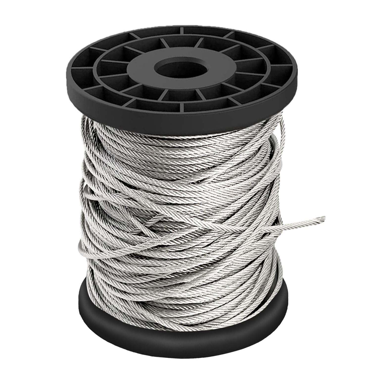 Sutekus 1/16 Wire Rope Aircraft Cable 304 Stainless Steel Cable 7x7 Strand Core Steel Wire for Hanging Garden Yard String Lights Picture Clothesline