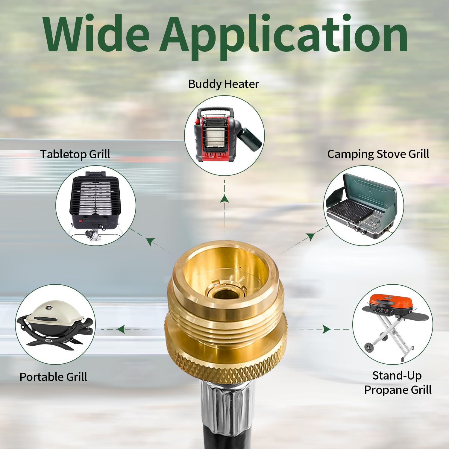 Sutekus 4FT Propane Hose Adapter 1lb to 20lb Universal Propane Adapter Hose Propane Tank Adapter for Table Top Grills, Portable Heaters, Propane Stoves, Lanterns