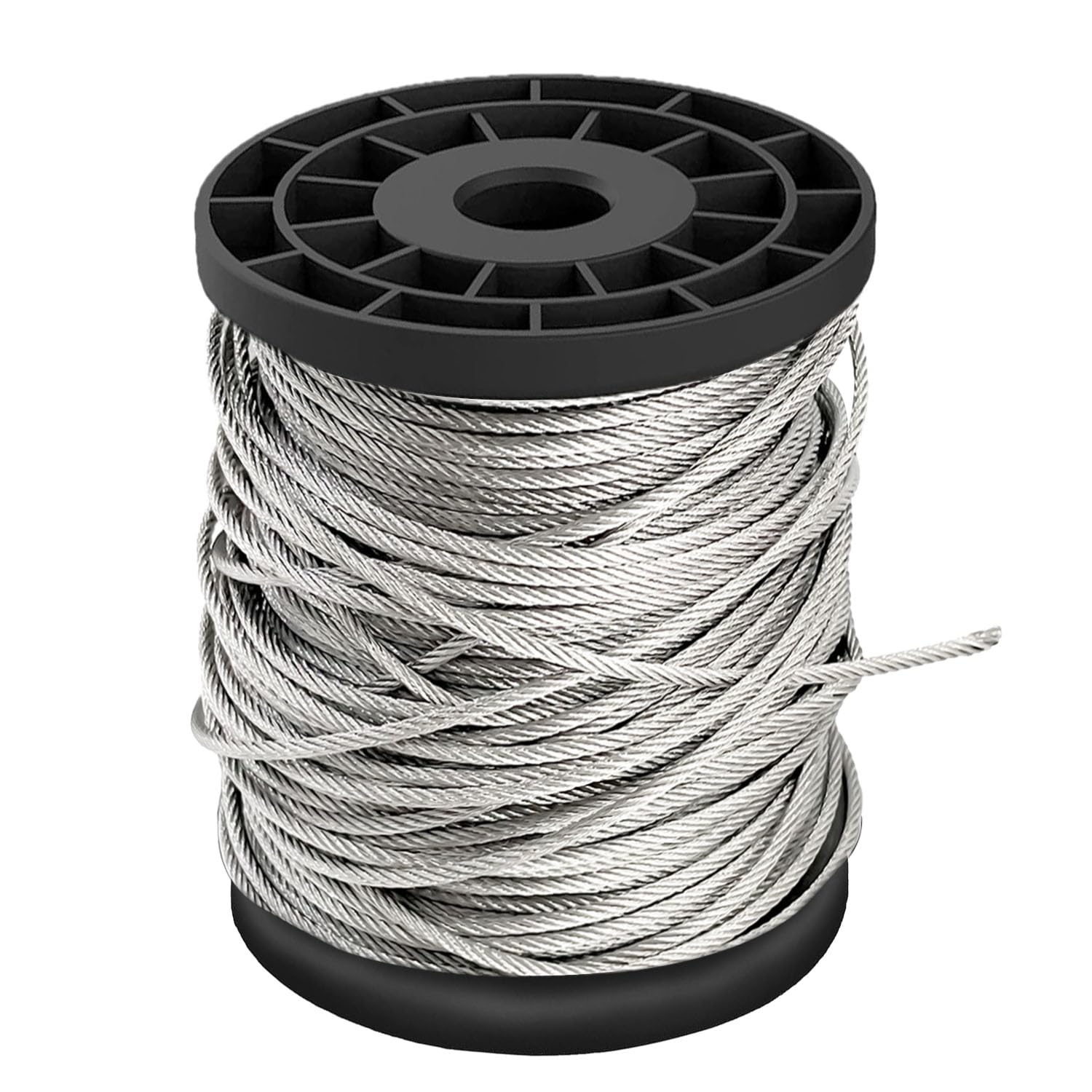 Sutekus 1/16 Wire Rope Aircraft Cable 304 Stainless Steel Cable 7x7 Strand Core Steel Wire for Hanging Garden Yard String Lights Picture Clothesline