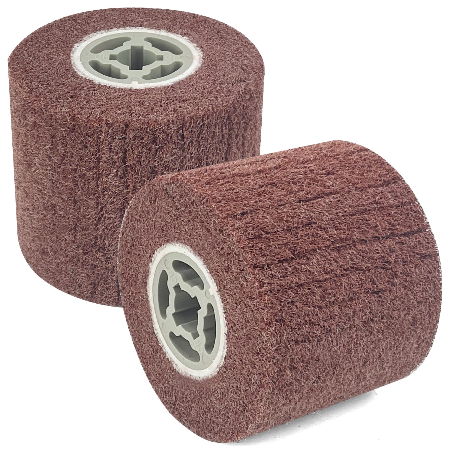 Sutekus Flap Wheels Wire Drawing Polishing Burnishing Wheel Drum Non-Woven Buffing Abrasive Flap Wheel for Stainless Steel Mirror Surface Polishing, 120Grit